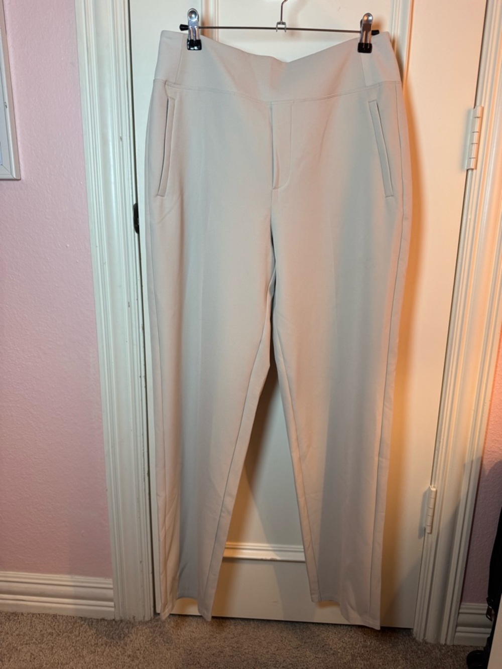 Athleta Cream Straight-Leg Ponte Pants TALL